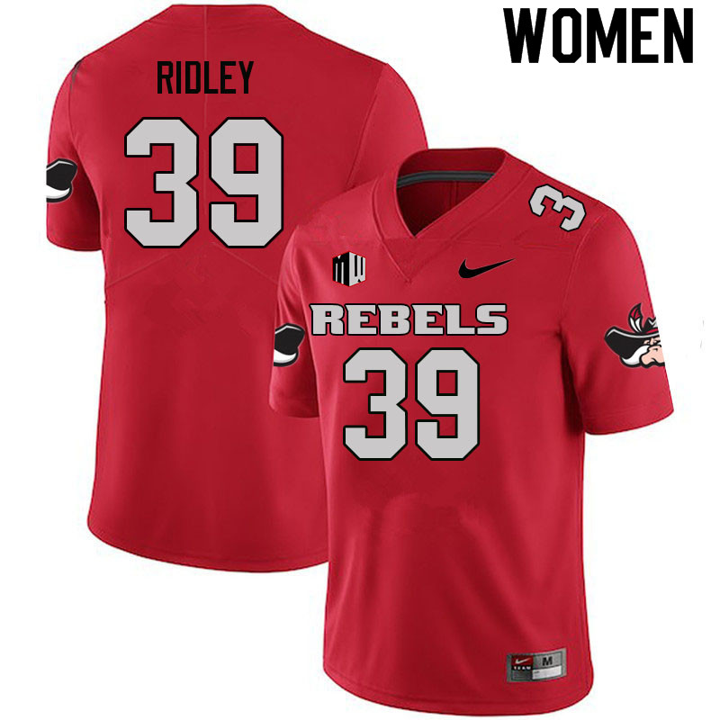 Women #39 Hunter Ridley UNLV Rebels College Football Jerseys Sale-Scarlet